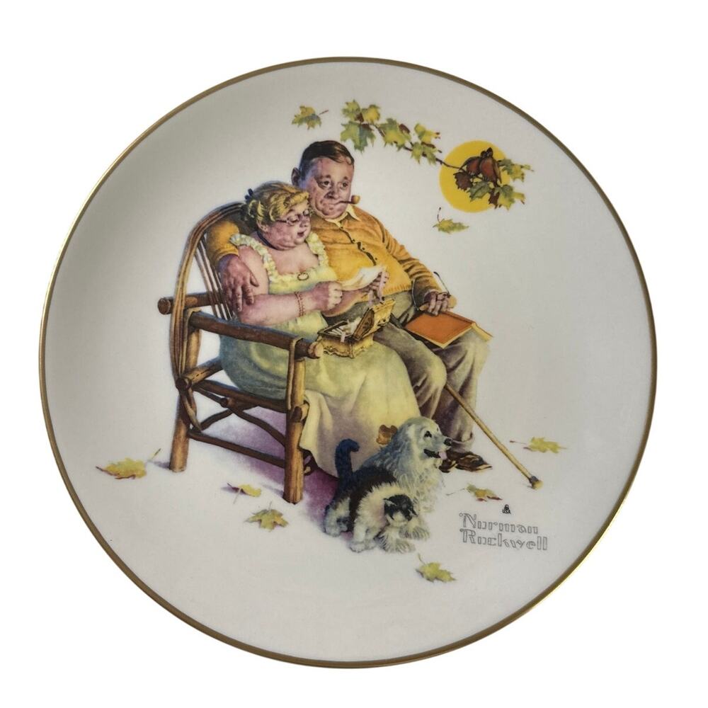 Gorham Norman Rockwell Plate Fall - Fondly Do We Remember